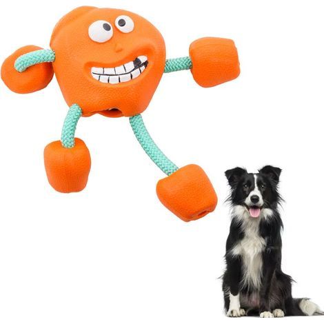 Juguetes para la dentición de mascotas, juguetes de pelota de goma, mordedores vocales, resistentes a las mordeduras y a prueba de fugas, alivian el aburrimiento, juguetes de entrenamiento para perros (1/5)