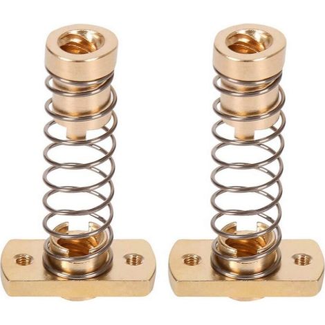 Lot de 2 écrous à ressort CR10 à axe Z T8 anti-retour en laiton pour éliminer les écarts, pour mise à niveau d’imprimantes 3D, Ender 3 Ender 3s Ender 3 Pro V2 CR-10 Tornado, tige filetée Acme de 8 mm