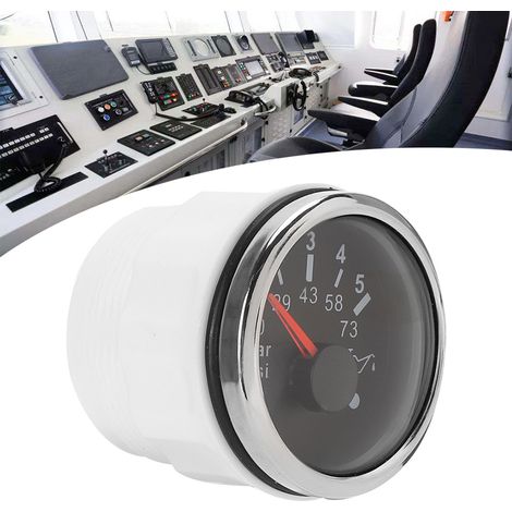 Manómetro de presión de aceite de 52 mm, IP67, 0-5 BAR con alarma inteligente para vehículos.
