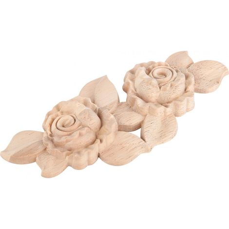 Calcomanías talladas para puertas de Delaman, 16x6,5 cm, sin pintar, adornos de esquina para armarios de estilo europeo.