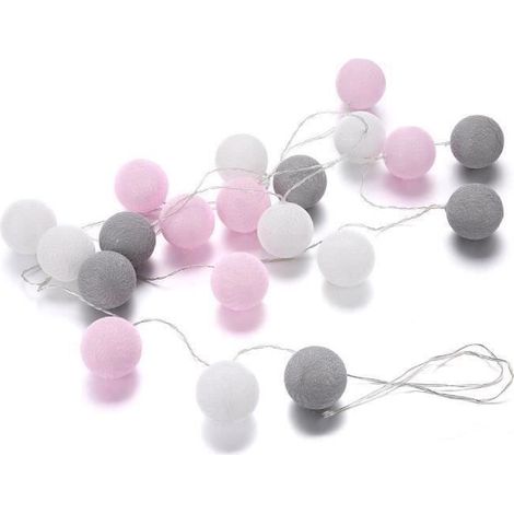 Guirlande lumineuse LED - Rophie - 20 boules de coton - Solaire - Multicolore - 300 cm-Ywey (1/5)