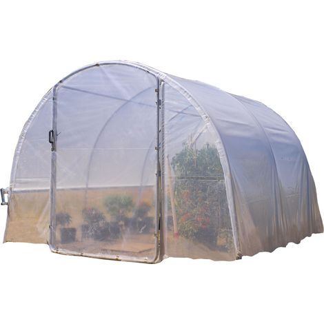 Serre tunnel 3x3m – Armature acier galvanisé – Couverture polyéthylène 180µ – Porte cintrée pour ventilation optimale – Richel