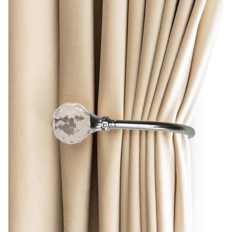 Rideaux Embrasses Métal Crochets Muraux en U, Attaches de Rideau en Métal Argent Mat - Lot de 2, Finition Brossée (1/5)