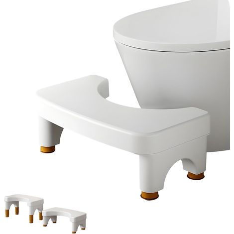 Tabouret Toilette,Peut être ajusté Repose Pied Toilette,Tabouret de Toilette,4 Hauteur Réglable 15-21 cm, Coussin Antidérapant, Angle de Confort pour les Enfants Adultes (1/5)