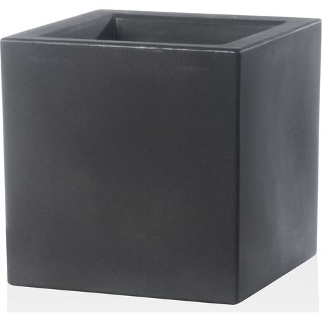 Vaso 50x50x50cm in Resina Tulli Schio Cubo Essential 50 Antracite (1/4)