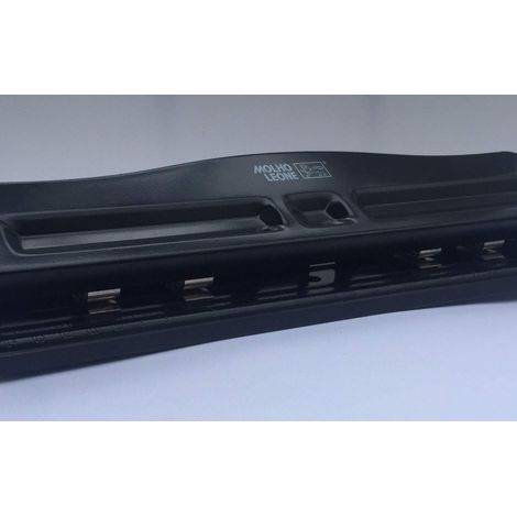 Molho Leone Perforadora 488 con 4 Agujeros Móviles de Acero, Capacidad para 10 Hojas, Negro (1/2)