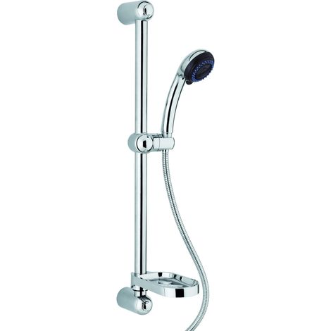 Metaform - Saliscendi Doccia 3 getti Doppia aggraffatura in Acciaio inox e ABS Mod. Planet