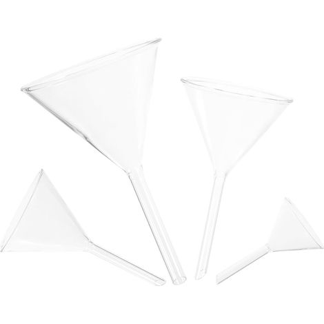 4 Pièces Entonnoirs en Verre Transparent de Laboratoire Résistants la Corrosion Polyvalents pour Chercheurs en Chimie et Médecine (1/5)