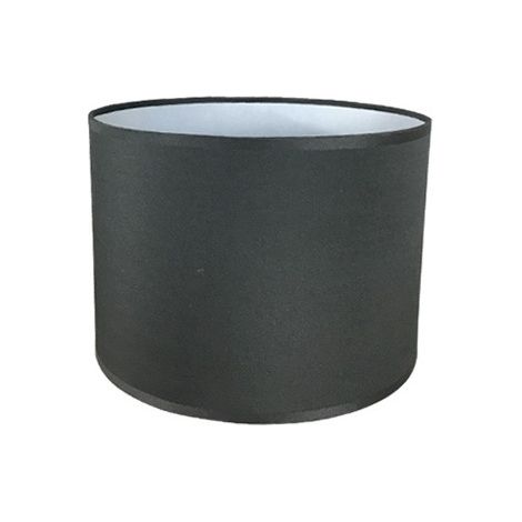 MINKUROW Paralume Cilindro In Tessuto Di Lino Fatto A Mano, Per Lampada Da Tavolo, Lampada A Sospensione, Lampada Da Terra (Nero, Diametro 33 Cm X Altezza 23 Cm) (1/5)