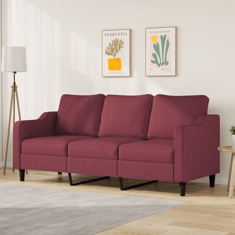 3-Sitzer-Sofa Weinrot 180 cm Stoff (1/5)