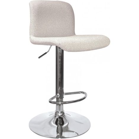 Sgabello Bar in Acciaio, Cromo/Beige (1/4)