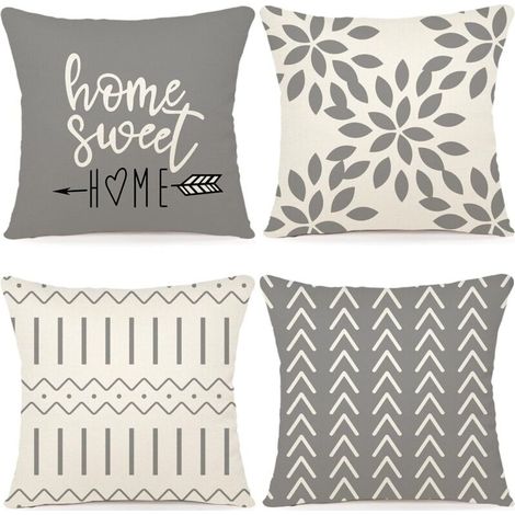 Set di 4 federe decorative per cuscini 45x45 cm, federe per cuscini da divano, federe decorative per cuscini da esterno in lino, federa decorativa per cuscino per camera da letto, divano, sedia, letto