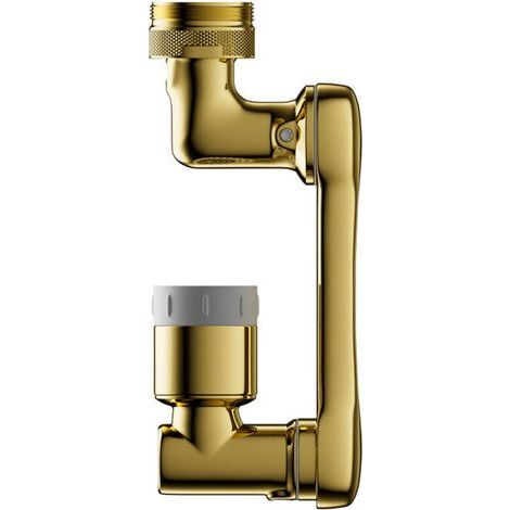 Faucet extension accessory, 1080° swivel faucet aerator, 2-nozzle mixer spout, universal aerator for kitchen and bathroom faucets (gold) (1/5)