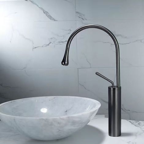 Cross-border European style water dropper faucet, bathroom rotating countertop faucet, toilet hot and cold basin faucet, best-selling item - gunmetal gray [high-end]