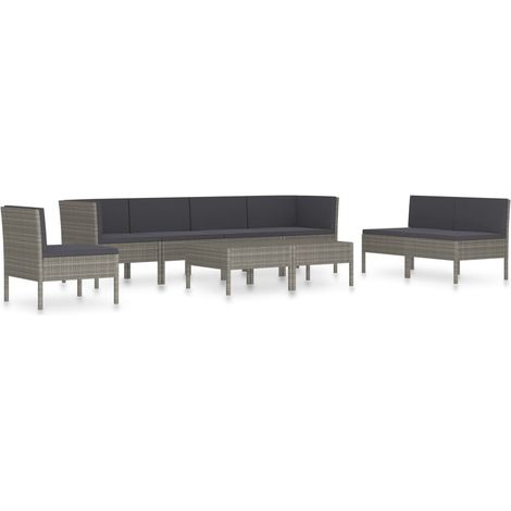 Maison Exclusive - 9-tlg. Garten-Lounge-Set mit Auflagen Poly Rat