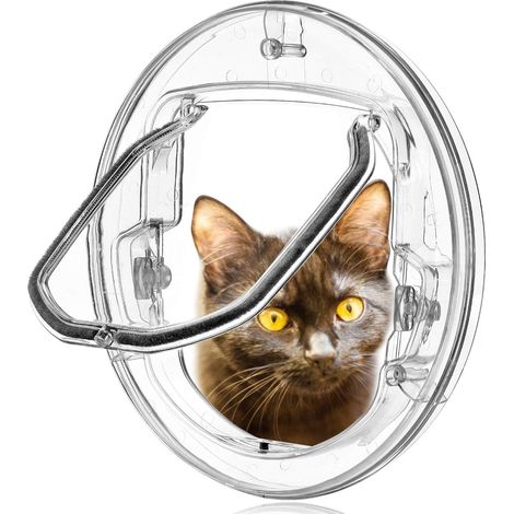 Chatière pour animaux domestiques - Chatière verrouillable - Pour portes intérieures et extérieures, mur ou litière cachée - Conseils d'installation faciles et rapides inclus (1/5)