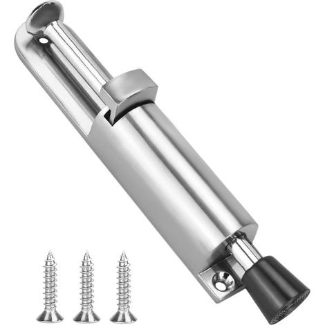 El tope de puerta metálico ajustable con tornillos, apto tanto para puertas interiores como exteriores, es un tope de puerta ideal y una medida de seguridad. (1/5)