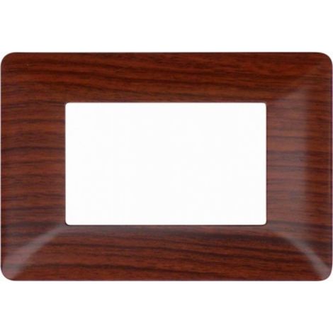 Placca 3 posti legno noce Compatibile con Bticino matix