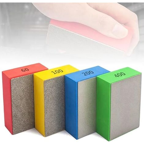 Disques de polissage diamant, 4 pièces (60 100 200 400), bloc de polissage pour verre, céramique, carrelage, béton, pierre, granit, marbre (1/5)