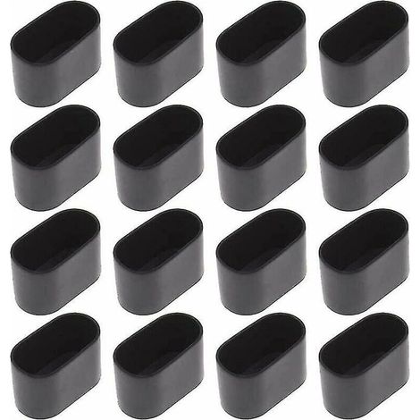 16 pieds de table ovales noirs 15 x 30 mm (1/5)
