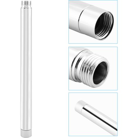 Flexible de rallonge pour pommeau de douche rond, tuyau en acier inoxydable chromé (1/4)