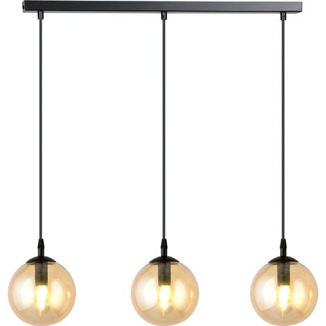 Suspension Emibig COSMO 3xE14 noir miel verre métal (1/5)