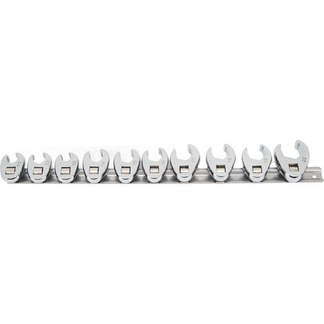Jeu de 10 clés à œil de corbeau, tailles 10 à 22 mm, clés à douille métriques pour cliquet 3/8 po (1/5)