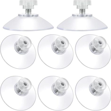 Lntyq Ventouse Ø 40mm, 8 PCS Ventouses M5 Threads Stainless Steel, Ventouses avec écrou moleté Clair pour fenêtre de Voiture, Porte-Brosse à Dents, étagère de Douche, Porte-Savon, Camping