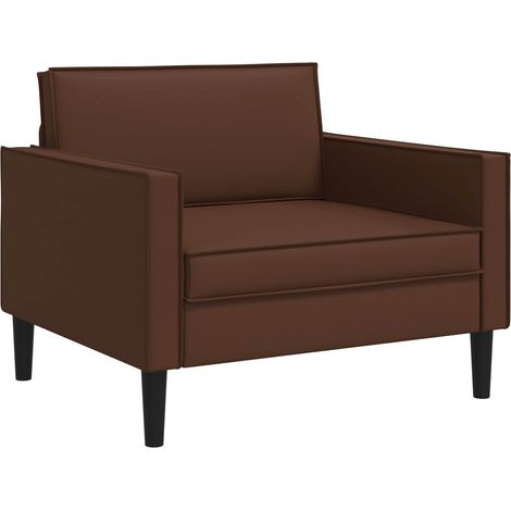 XL Armchair Brown Faux Leather vidaXL (1/5)