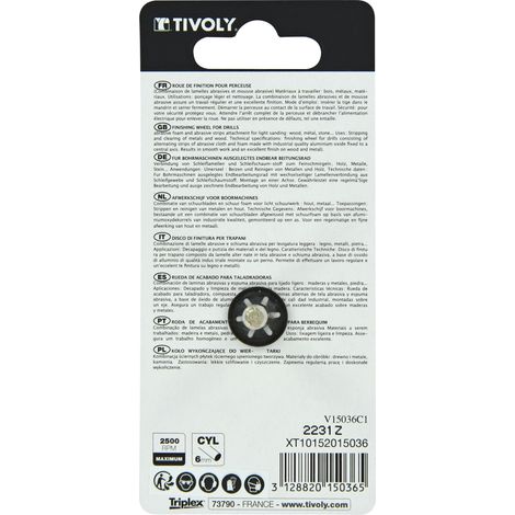 Tivoly • Ruota Lamellare Mista (Abrasiva/Nylon) • Ø3015mm • Grana Corindone: 60 • Per Levigare Metalli • Per Levigare Legno