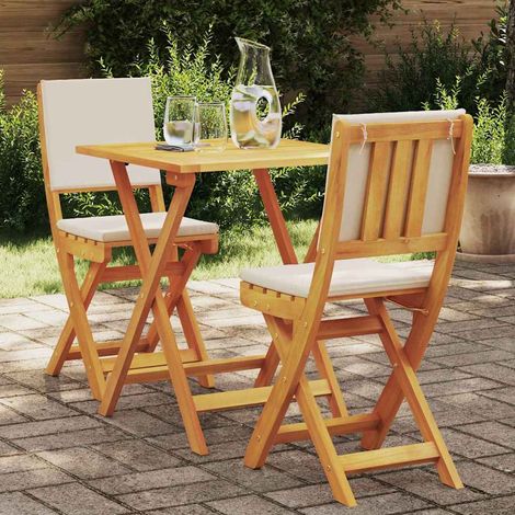 Set bistrot 3 pz Olio Naturale Legno di Acacia Massello vidaXL (1/5)