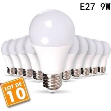 Ampoule LED - Noname - E27 - 9W - 806 Lumens - Blanc froid - Lot de 10 (1/4)