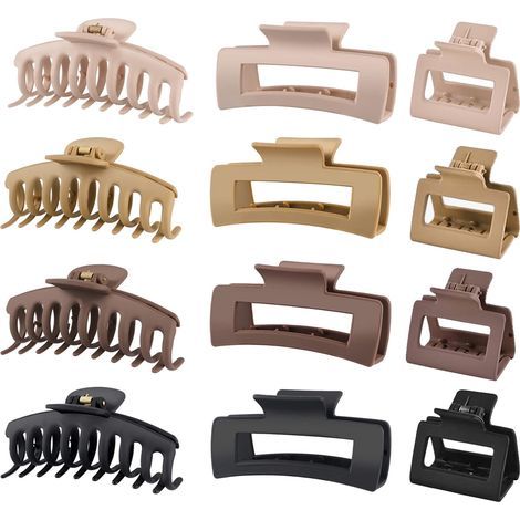 12-piece women's hair clip set, including 8 large and 4 small thick and thin hair accessories. (1/3)