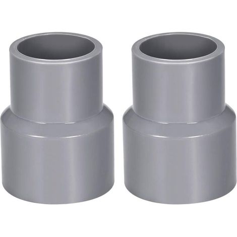 [NIEMALS VERWENDET] 40 mm x 32 mm PVC-Rohrreduzierstück, Kupplungsmuffe, DWV, Grau, 2 Stück