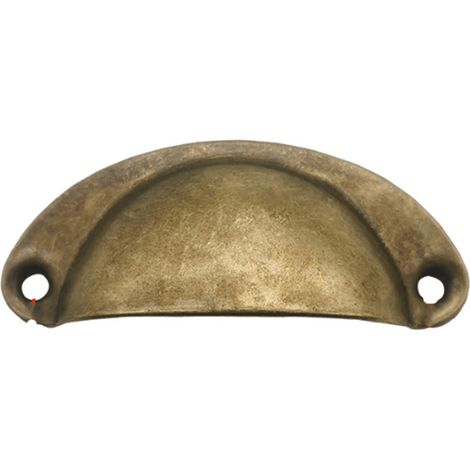 Lot de 2 poignées coquillage, poignées vintage pour tiroirs, poignées rétro pour portes de placard en forme semi-circulaire, poignées pour portes de meubles (1/5)