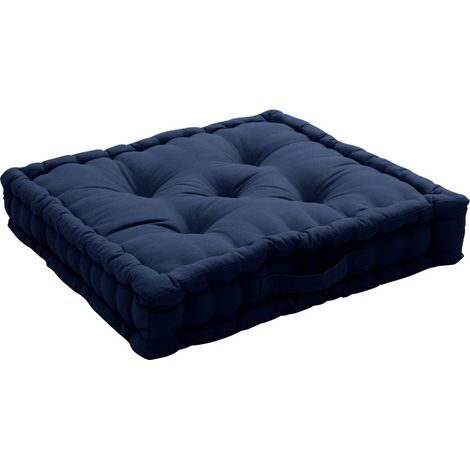 Coussin de Sol Uni "Panama" 50x50cm Bleu Marine