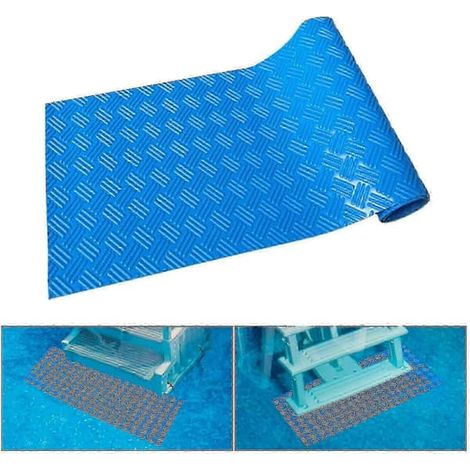 Tapis d'échelle de piscine antidérapant, revêtement de sécurité pour marches de piscine de taille moyenne, protection pour le revêtement et les escaliers. (1/5)