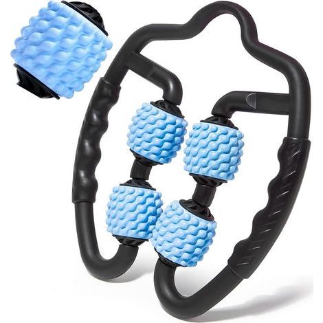 Rouleau de Massage Musculaire des Tissus Profonds, 360° 3d Foam Roller Massage Anti Cellulite, 4 Roues Rouleau en Mousse, Masseur de Jambes Et Relaxation Trigger Point, Accessoires de Massage Ma (1/5)