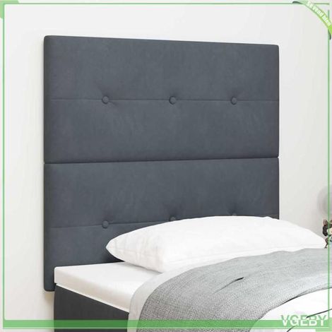 Tête de lit - 3337790 - Velours gris foncé - 80 x 118 cm - Réglable (1/5)