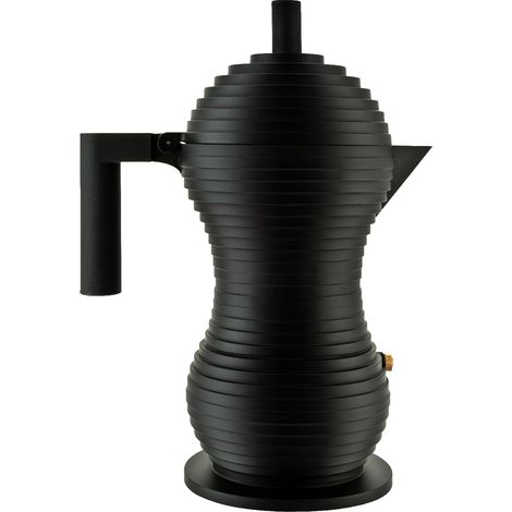 Alessi MDL02-6BB Pulcina Moka Caffettiera Espresso 6 Tazze Alluminio colore Nero (1/4)