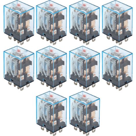 10 Stück Spulenleistungsrelais, klein, mittelgroß, elektromagnetisch, 8-polig, 2-polig, 2-polig, 110 V (1/5)