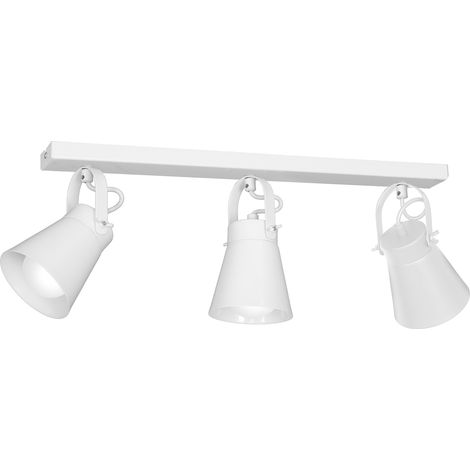Rampe plafond blanche 3 spots orientables E27 Amos