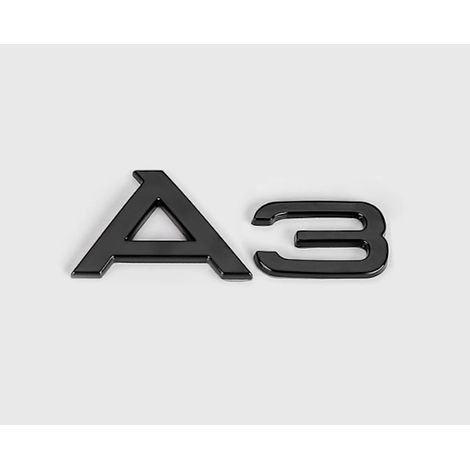 Audi A3 Heckemblem in Mattschwarz – Stilvoller schwarzer Schriftzug, passend zu einem modernen und eleganten Look. Wertt die Optik Ihres Audi auf.