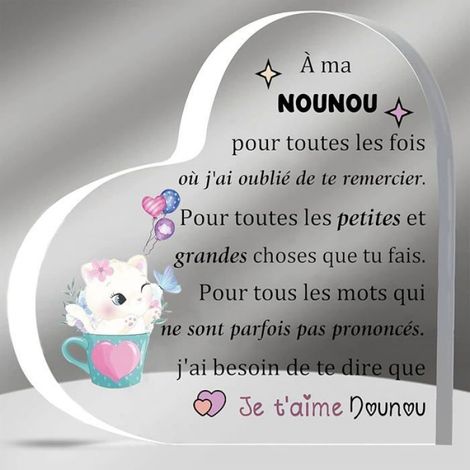 Plaque Acrylique Cœur - Décoration Maison - Cadeau Fête Des Mères Pères Enseignants - 1 Pièce (1/3)