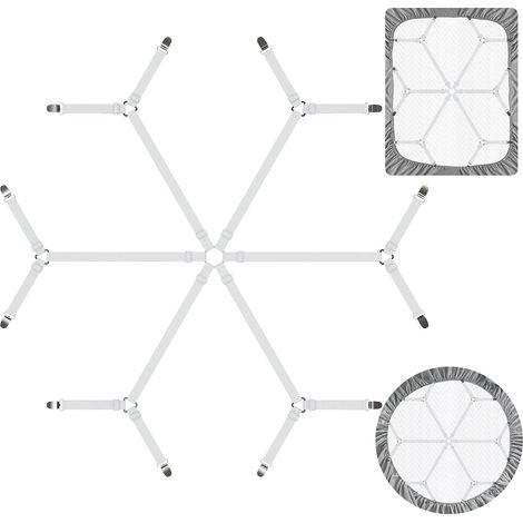 Attache Élastique Pour Drap - Sangle Nylon 30 Cm - Pour Lit Ajustable Et Matelas Standard - Lot De 12 Pièces (1/5)