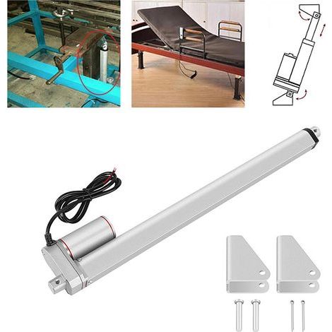 Actionneur Linéaire Électrique 12V 1000N, Course 400mm, Moteur de Levage avec Support (150-500mm) (1/5)