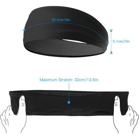 Bandeau de Sport bandeau de cheveux bandeau anti-dérapant couvre-chef élastique athlétique (1/5)
