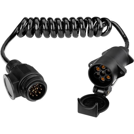 Câble adaptateur pour remorque, Accessoires pour remorque, Prise 13 broches vers prise 7 broches pour caravane, camping-car, voiture, 2 m (1/5)