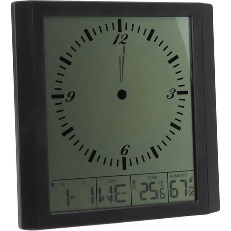 Horloge murale numérique de 8,6 pouces, grande horloge murale numérique multifonctionnelle avec thermomètre et hygromètre pour chambre à coucher (1/5)