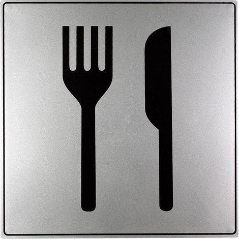 Plaque de porte Restaurant - Gamme Iso 7001 200x200mm - 4380056